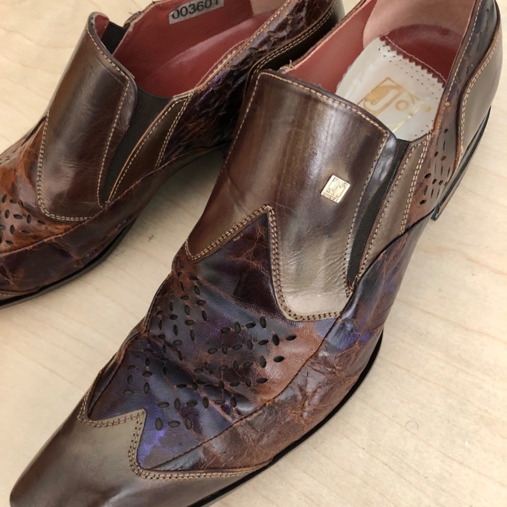 Men's Jo Ghost shoes loafers - Made in Italy, brown, purple, size 41  8